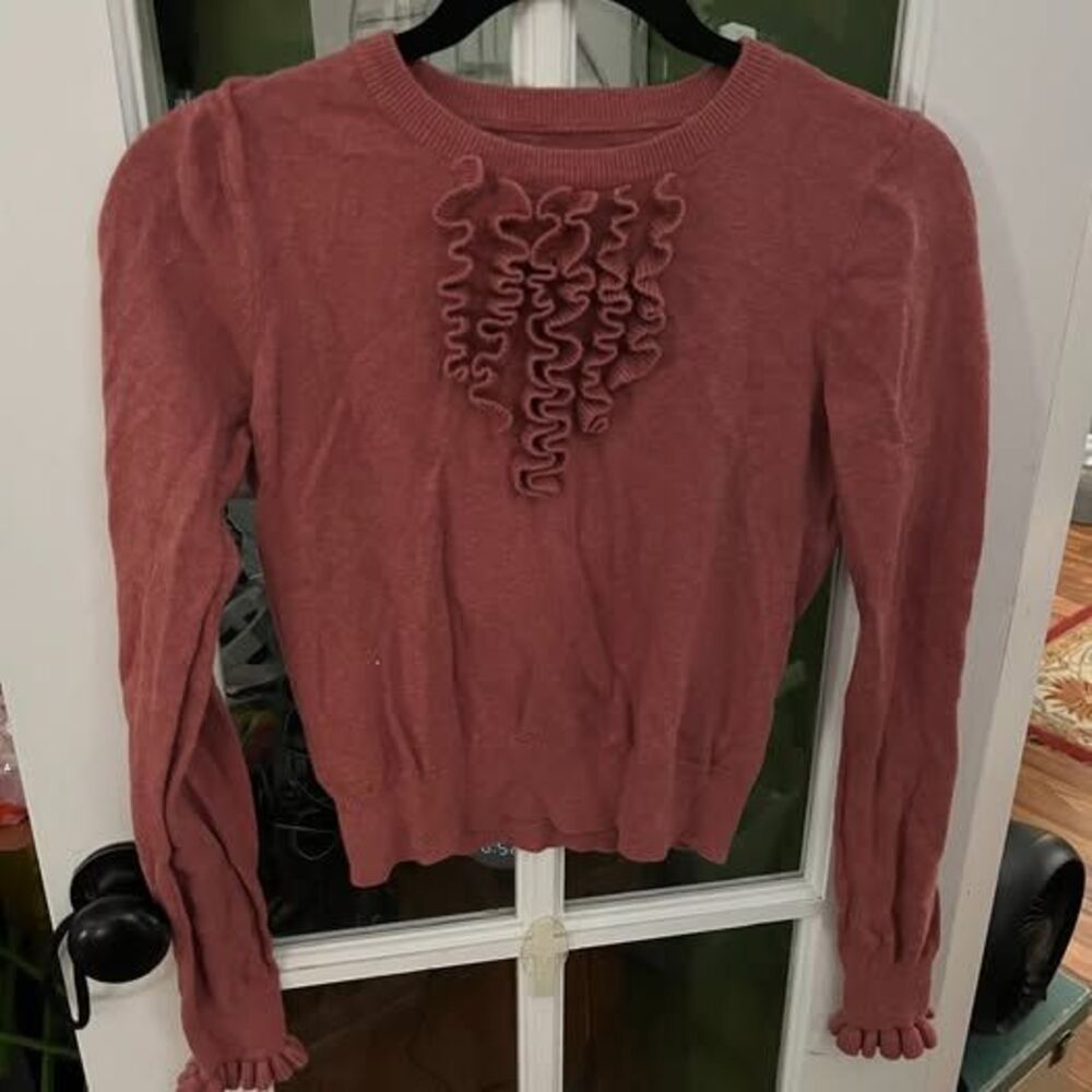 Aeropostale Ruffle Front Sweater Size Medium